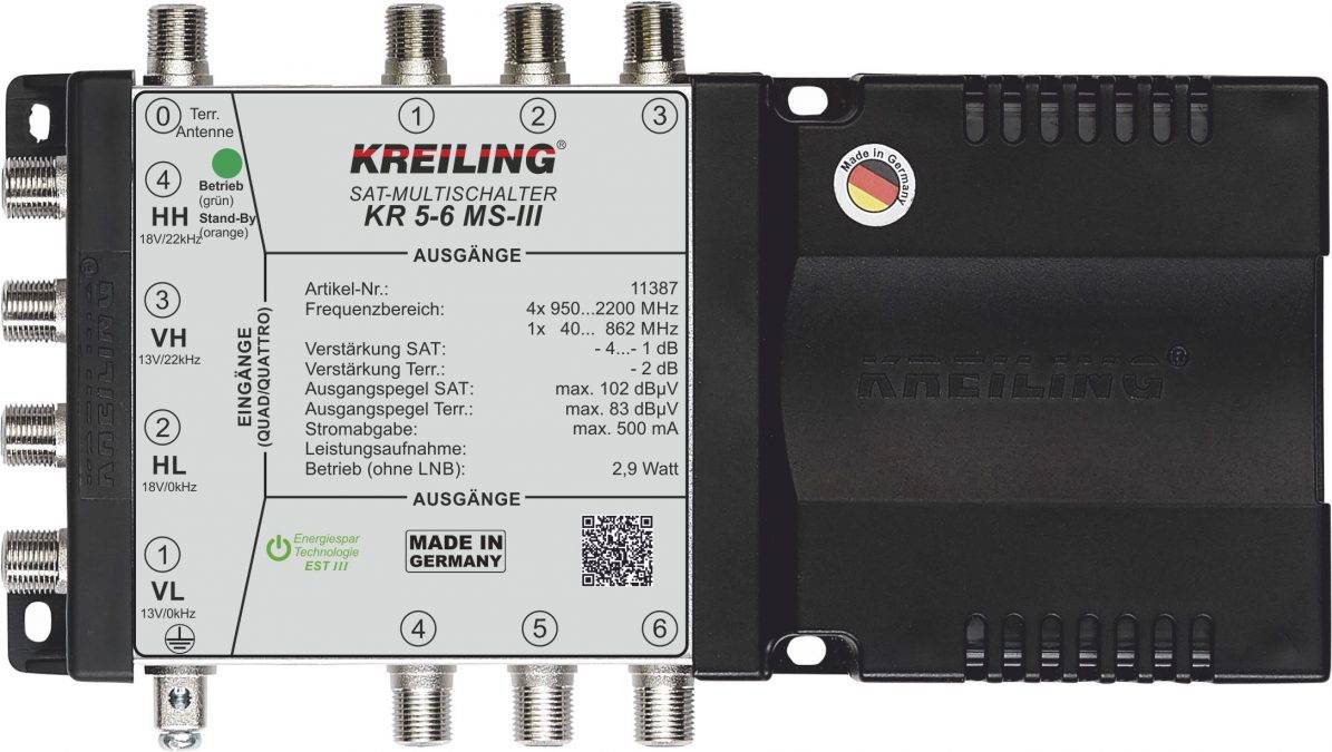 4250157713872 - KREI Multischalter KR 5-6 MS-III 6 Teilnehmer4+1 EingterraktivNetztei