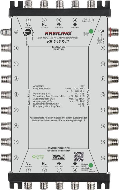 4250157713971 - KREI KS-Multischalter KR 5-16 K-III 16TN4+1Eingkaskadierbarterrakt pass