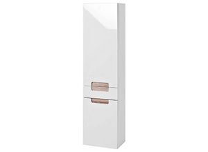 4250163713330 - Lomadox - Hochschrank MERANO-03 Hochglanz weiß Eiche Sonoma B=40cm - weiß