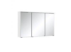 4250163724336 - Lomadox - Spiegelschrank 10cm mit Beleuchtung PADUA-03   FLORIDO-03 weiß b x h x t 100 x 66 x 20cm - weiß