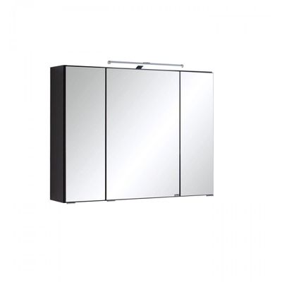 4250163724381 - Lomadox - Spiegelschrank 100cm graphitgrau PADUA-03 LED-Aufbauleuchte b h t ca 100 64 20 cm - grau