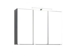 4250163724404 - Lomadox - Spiegelschrank PADUA-03 graphitgrau LED-Aufbauleuchte b h t ca 90 66 20 cm - grau