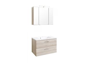 4250163751707 - Lomadox - Waschtisch & Spiegelschrank Set BERGAMO-03 Buche Iconic Nb b x h x t ca 80 x 200 x 48cm