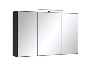 4250163766763 - Held Spiegelschrank Held Möbel Cardiff  Graphit  Metall  6 Fächer  100x64x20 cm  Made in Germany  Badezimmer Badezimmerspiegel Spiegelschränke