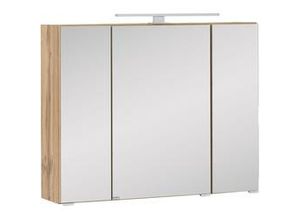 4250163797460 - Spiegelschrank mit Türdämpfer + LED Helsinki B 80 cm Eiche