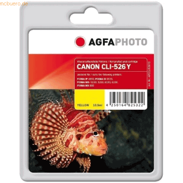 4250164825322 - AgfaPhoto Patrone Canon APCCLI526YD ers CLI-526Y yellow remanufactured