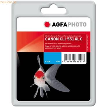 4250164835277 - AgfaPhoto Patrone Canon APCCLI551XLC ers CLI551XL cyan remanufactured