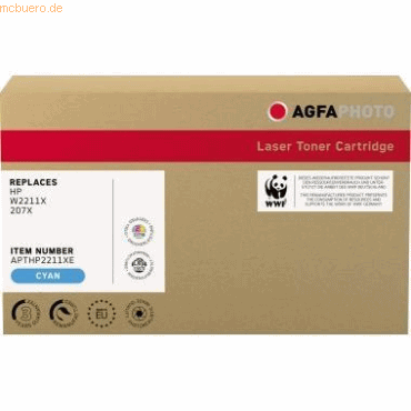 4250164896834 - AgfaPhoto Toner kompatibel mit HP W2211X 207X cyan