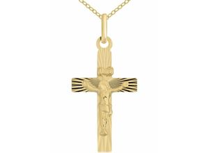 4250165335424 - Kreuzkette FIRETTI Schmuck Geschenk Gold 333 Halsschmuck Halskette Goldkette Kreuz Halsketten Gr Gelbgold 333 Länge 45 cm Breite 11 mm gelb (gelbgold 333) Damen Kreuzketten zu Hoodie Kleid Shirt Jeans Sneaker Anlass Geburtstag Weihnachten