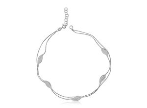 4250165337138 - Fußkette FIRETTI Schmuck Geschenk Silber 925 Körperschmuck Blätter Fantasie Fußkettchen Gr Silber 925 (Sterlingsilber) silberfarben (silber 925)