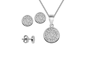 4250165343986 - Schmuckset FIRETTI Multipack Schmuck Geschenk Silber 925 Halskette Ohrschmuck Schmuck-Sets silberfarben (silberfarben kristallweiß kristallweiß) Damen Brautschmuck mit Zirkonia (synth)