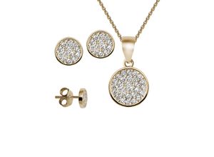 4250165343993 - Schmuckset FIRETTI Multipack Schmuck Geschenk Silber 925 Halskette Ohrschmuck Schmuck-Sets rosegold (roségoldfarben kristallweiß kristallweiß) Damen Brautschmuck mit Zirkonia (synth)