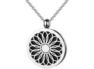 4250165347663 - Kette mit Anhänger FIRETTI Schmuck Geschenk Silber 925 Halsschmuck Halskette Ankerkette Blume Halsketten Gr Silber 925 (Sterlingsilber) Länge 45 cm Breite 11 mm silberfarben (silberfarben schwarz) Damen Ketten mit Anhänger