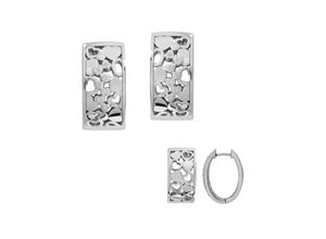 4250165347823 - Paar Creolen FIRETTI Schmuck Geschenk Silber 925 Herzen Ohrringe Gr Silber 925 (Sterlingsilber) silberfarben (silberfarben kristallweiß kristallweiß) Damen Creolen zu Kleid Shirt Jeans Sneaker Anlass Geburtstag Weihnachten