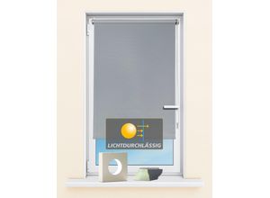 4250178723447 - Seitenzugrollo KUTTI Seitenzugrollo Ida Lichtschutz Klemmfix ohne Bohren Fixmaß Gr 1 grau (hellgrau) B60cm H160cm Polyester Rollos Sichtschutz Sonnenschutz