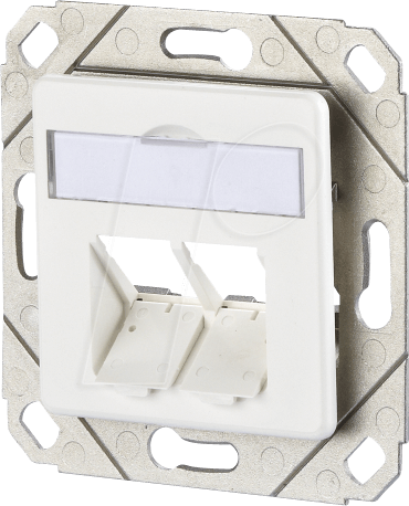 4250184106005 - BTR E-DAT modul 8 8(8) UPk - Anschlussdose Unterputz - CAT 6 - Pure White RAL 9010 - 2 Ports