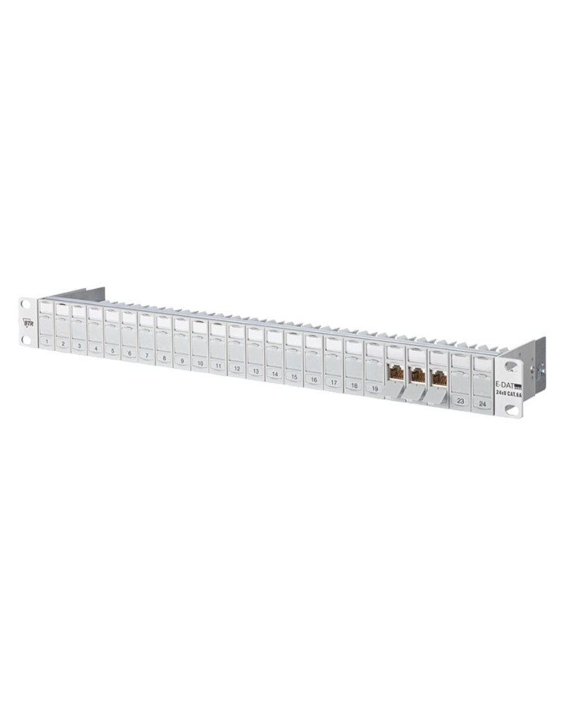 4250184106135 - Metz Connect - btr Netcom Patchpanel 24Ports 1HE Cat6A Schirm RAL7035 geschirmt 4445x4826x95mm 130920-E - grau