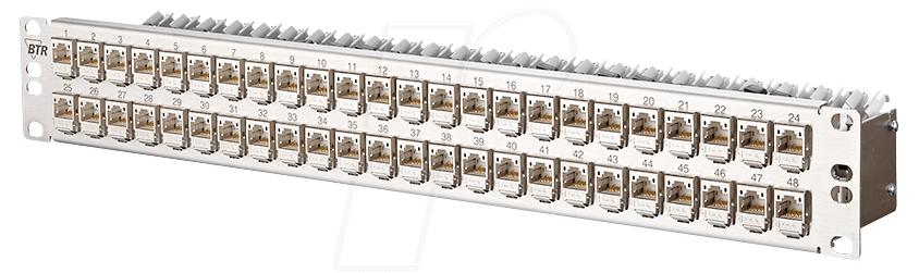4250184131786 - BTR 130B11P4-E - CAT6A modul 48 Port 180° 15HE Edelstahl 4250184131786 - BTR 130B11P4-E - CAT6A modul 48 Port 180° 15HE Edelstahl