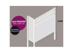 4250189860438 - Ambiente Aluminium-Pfosten 240 cm 68 x 68 mm Verkehrsweiß Struktur 9016