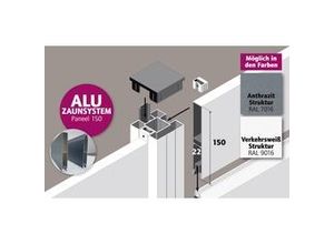 4250189863989 - Ambiente Alu-Zaun Paneel 150 ohne Glas B x H 120 cm x 120 cm 22 mm stark