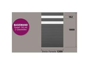 4250189864290 - Ambiente Alu-Zaun Paneel 150 + ESG 8 mm 120 cm x 180 cm 22 mm stark