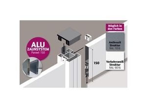 4250189865044 - Ambiente Alu-Zaun Paneel 150 + ESG 8 mm 180 cm x 180 cm 22 mm stark