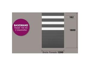 4250189867710 - Ambiente Alu-Zaun Paneel 150 + ESG 8 mm 120 cm x 180 cm 22 mm stark