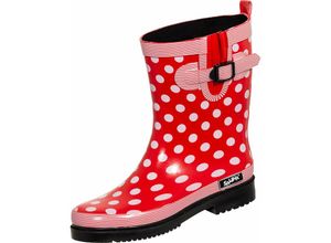 4250218876638 - Damen Regenstiefel Dorin-K rot bunt-kombi Gr 36 - rot - Bockstiegel