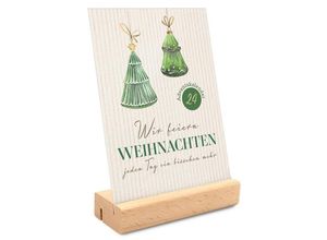 4250222910830 - Wir feiern Weihnachten - Adventskalender mit Holzaufsteller