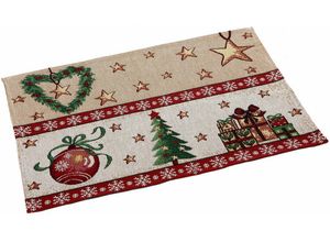 4250225818973 - Platzset Gobelin Weihnachtsdeko Dreams (Set 4-St) beige|bunt|grün|rot