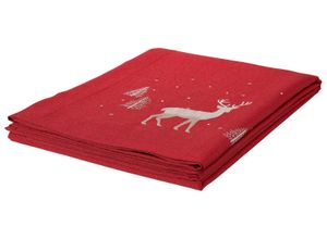 4250225820600 - Tischdecke DREAMS Hirsch Weihnachtsdeko rot Tischdecken Gr B L 130 cm x 170 cm 1 St rechteckig rot