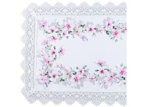 4250225828569 - Tischläufer mit Spitze ca 40 x 150 cm - Magnolie Rosé