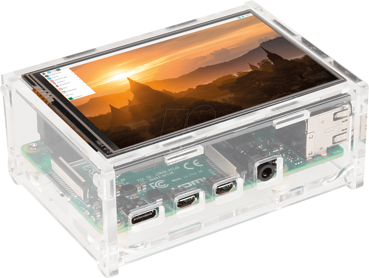 4250236812328 - Joy-IT Acryl Gehäuse für Raspberry Pi und das 8128-cm-(32)-Display