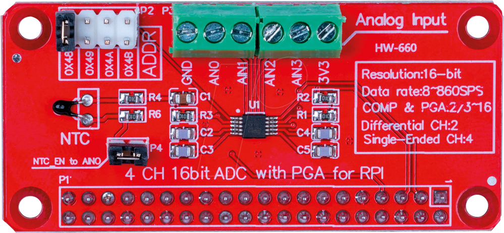 4250236822006 - Joyit - joy-it A D-Modul RB-ADC01 4 Channel a d Modul für Raspberry Pi