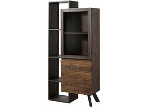 4250240251557 - Massivmoebel24 - Vitrine Akazie   Altholz 90x40x183 braun lackiert city 03 - braun