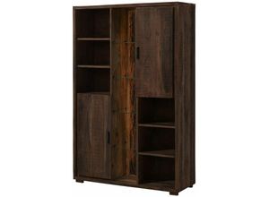 4250240261747 - Massivmoebel24de - Schrank Akazie 118x40x180 dunkelbraun lackiert bark 201 - dunkelbraun