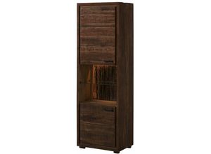 4250240261754 - Massivmoebel24de - Vitrine Akazie 58x40x180 dunkelbraun lackiert bark 202 - dunkelbraun