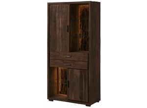 4250240261761 - Massivmoebel24 - Schrank Akazie 88x40x180 dunkelbraun lackiert bark 203 - dunkelbraun