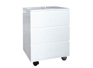 4250243531496 - riess-ambiente Rollcontainer BIG DEAL - 45cm weiß Hochglanz 3 Schubladen modern