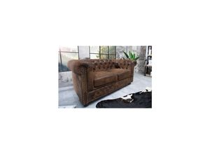 4250243532394 - riess-ambiente 2er Sofa CHESTERFIELD - 150cm antik braun mit Knopfheftung und Federkern