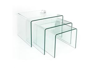 4250243547152 - riess-ambiente Couchtisch FANTOME - 60cm Beistelltische transparent 3er Set Glas