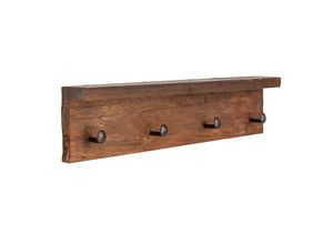 4250243586809 - riess-ambiente Wandgarderobe HEMINGWAY - 60cm natur recyceltes Teakholz mit Ablage massiv