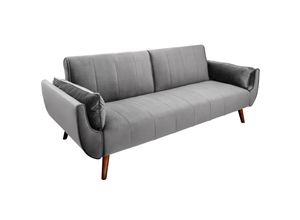 4250243591599 - riess-ambiente Schlafsofa DIVANI - 220cm hellblau Bettfunktion 3er Sofa Scandinavian Design