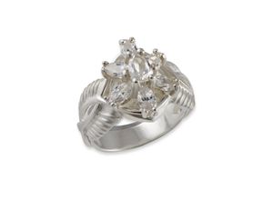 4250243602691 - Fingerring DER HERR RINGE Arwens Abendstern 10004059 Fingerringe Gr 50 Silber 925 (Sterlingsilber) silberfarben (silberfarben kristallweiß kristallweiß) Damen Fingerringe Made in Germany - mit Zirkonia (synth)