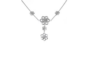 4250243676197 - Kette mit Anhänger DER HERR RINGE Floating Flowers 10004097 Halsketten Gr Silber 925 (Sterlingsilber) Länge 42 cm silberfarben Damen Ketten mit Anhänger Made in Germany