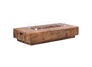 4250254513597 - Intergrill - Gasfeuerstelle TM17012 Designer Fire Pit Feuertisch für Garten mit Lavasteinen Holzoptik Maße 1524 x 708 x 307cm