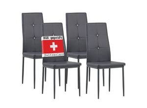 4250263734785 - Albatros Esszimmerstühle DIAMOND 4er Set Grau - Edler Diamant-Look Polsterstuhl Kunstleder-Bezug Modernes Stilvolles Design am Esstisch - Küchenstuhl Stuhl Esszimmer hoher Belastbarkeit 4250263734785 - Albatros Esszimmerstühle DIAMOND 4er Set Grau - Edler Diamant-Look Polsterstuhl Kunstleder-Bezug Modernes Stilvolles Design am Esstisch - Küchenstuhl Stuhl Esszimmer hoher Belastbarkeit
