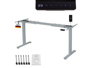 4250263739957 - Lift S5S Gestell für Schreibtisch Höhenverstellbar Elektrisch 2x Motoren silber - Stufenlos Höhenverstellbares Schreibtischgestell Tischgestell Memory-Funktion Kollisionsschutz