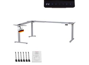 4250263740632 - Albatros LIFT L7S Gestell für Eckschreibtisch Höhenverstellbar Elektrisch silber - Winkelschreibtisch Memoryfunktion Kindersicherung - Schreibtischgestell Höhenverstellbar und Stufenlos