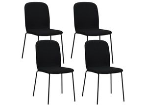 4250263741288 - Albatros Esszimmerstühle 4er Set ENNA schwarz - stapelbar bequemer Polsterstuhl - Eleganter Küchenstuhl Stuhl Esszimmer oder Esstisch Stuhl Konferenzstuhl  Stückzahl4 FarbeSchwarz